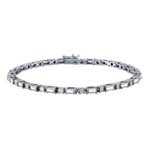 2.55 Carat Natural Diamond Bracelet 14K White Gold 7''